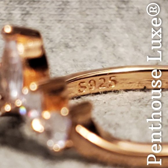 REAL Moonstone White Topaz Ring Set - Picture 6 of 7